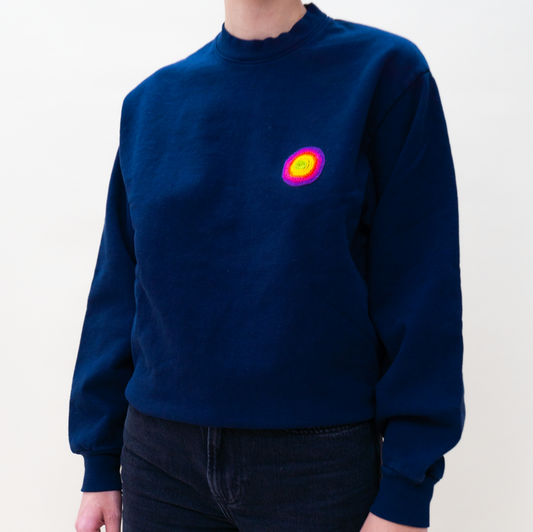 Hand Embroidered Sweatshirt - Purple Symbol