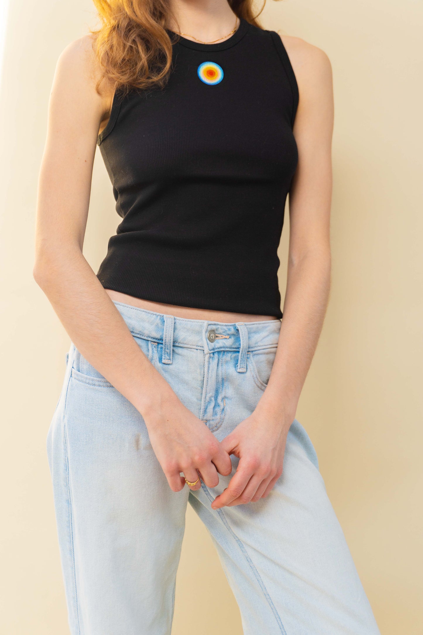 Black Tank Top - Blue Symbol