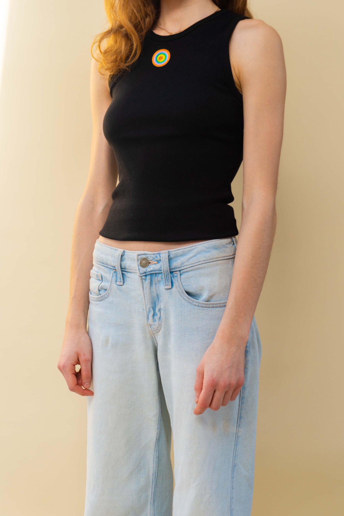 Black Tank Top - Orange Symbol