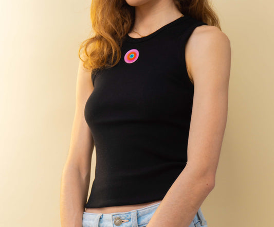 Black Tank Top - Pink Symbol