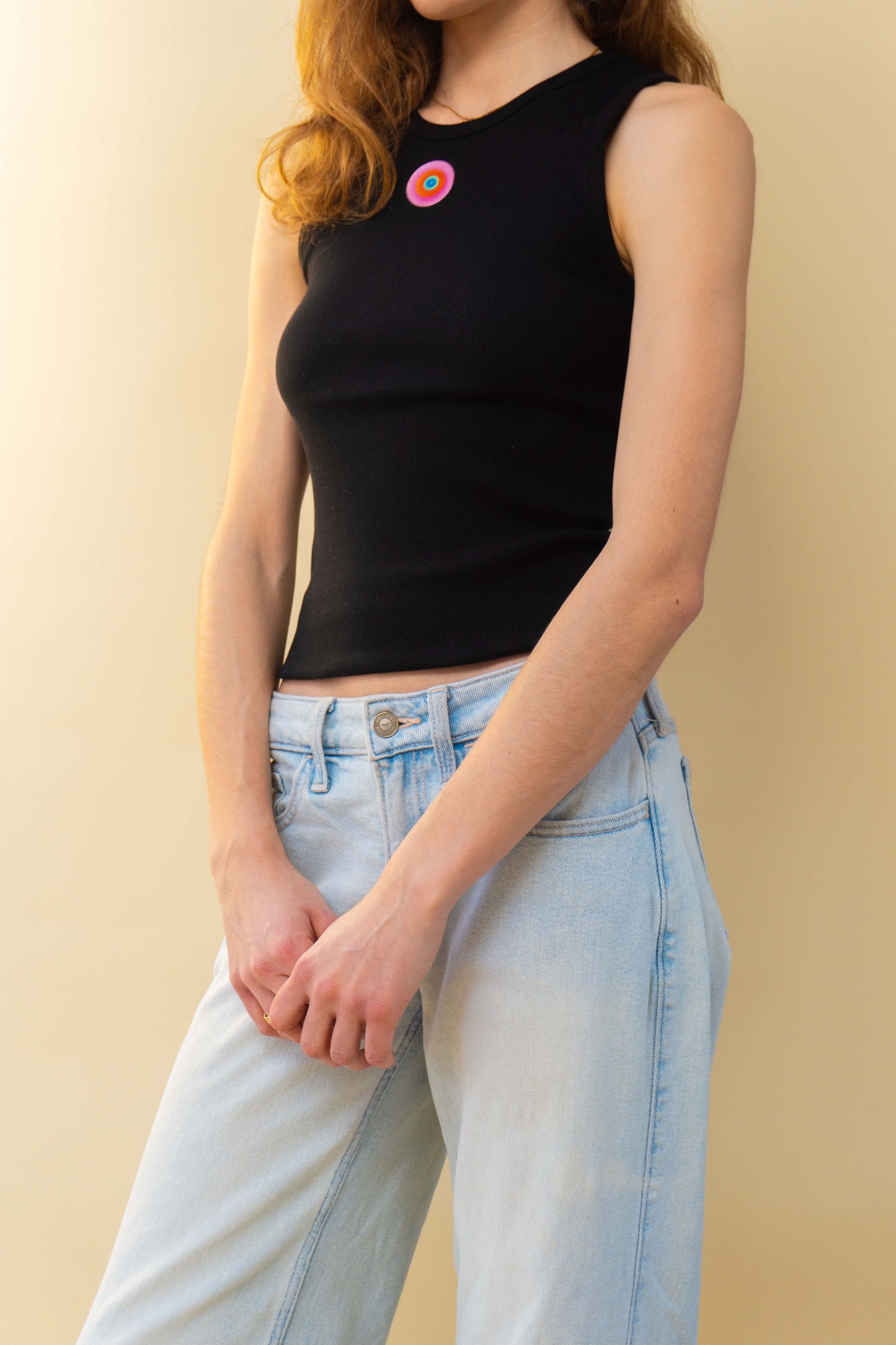 Black Tank Top - Pink Symbol