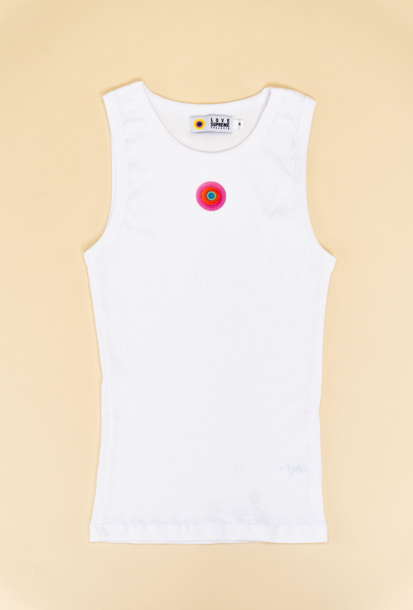 White Tank Top - Pink Symbol